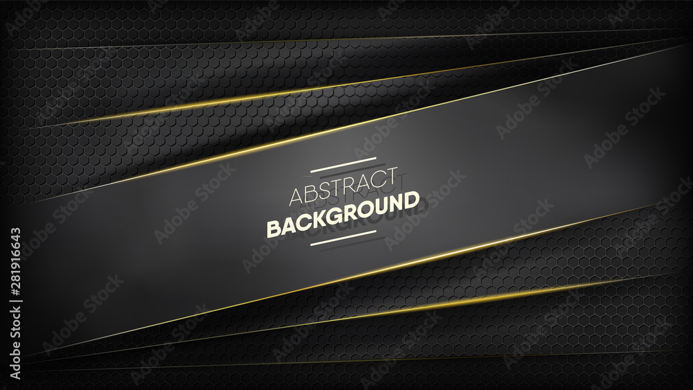 Abstract black honeycomb on black paper stripes background. Abstract black honeycomb on black paper stripes background.