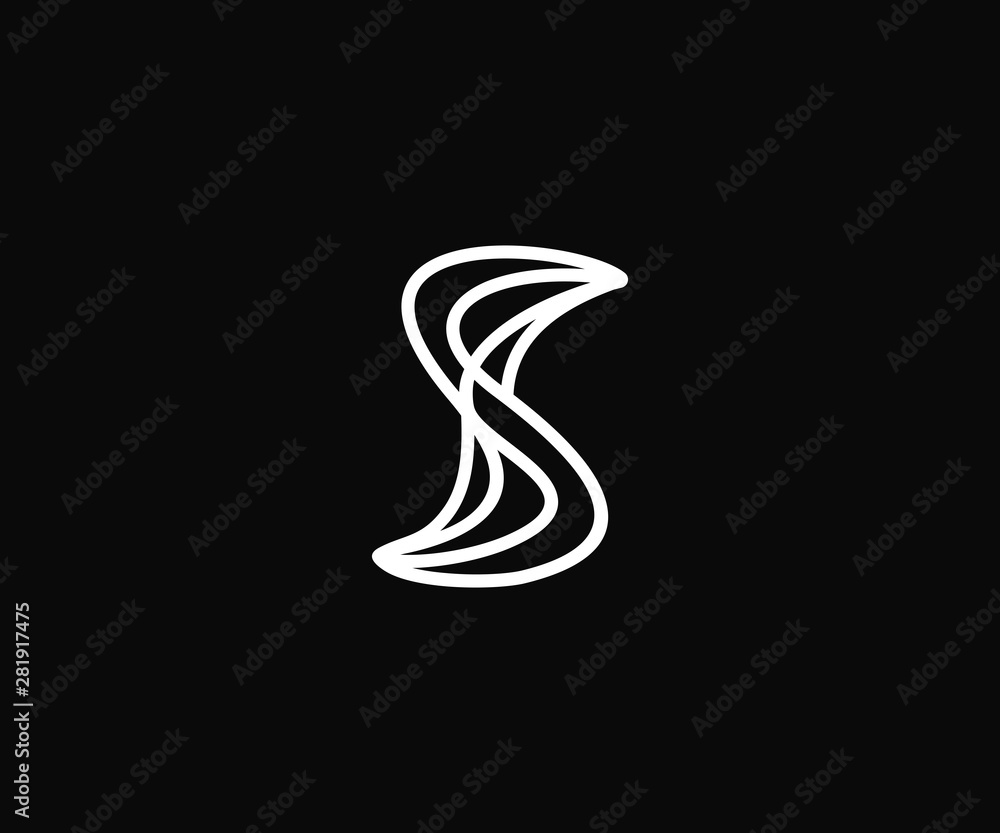 letter S geometric logo design element. monogram logo, line art logo letter S geometric logo design element. monogram logo, line art logo