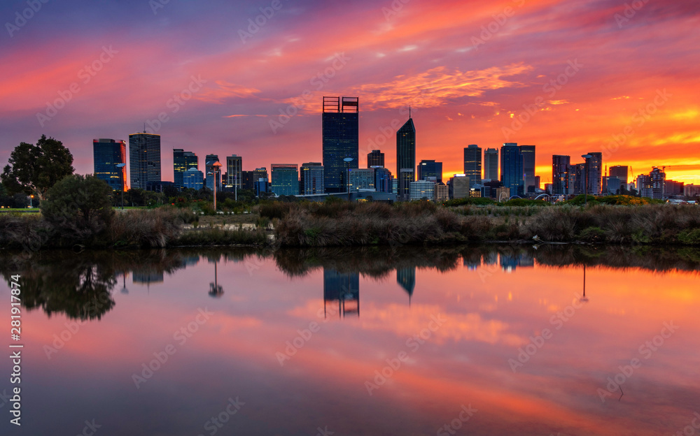 South Perth Foreshore Mirror Image Winter Sunrise