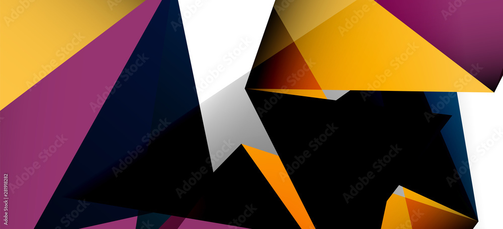 Triangle geometric background in trendy style on light background. Retro vector illustration. Colorful bright. Trendy modern style. Vector business illustration.