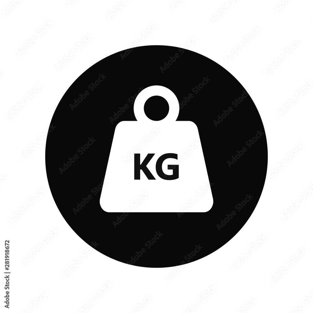 Kilogram weight graphic icon. KG weight sign isolated on white background. Vector illustration Kilogram weight graphic icon. KG weight sign isolated on white background. Vector illustration
