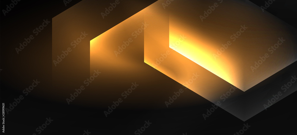 Neon color hexagon shapes, lines on black background. Modern template for web backdrop design. Abstract geometric frame Neon color hexagon shapes, lines on black background. Modern template for web backdrop design. Abstract geometric frame