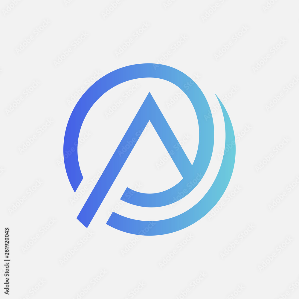 letter A logo design with circle letter A logo design with circle