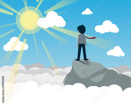 Salary Man 01 Watching To the Goal Watch the sun like your goal.