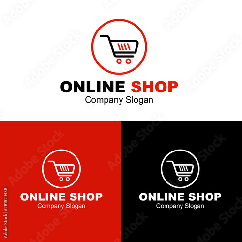 Shop logo icon design. online shop logo design template photo