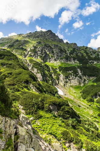 Landscape in Roztoka Valley on the way to Polish Five Lakes Valley.