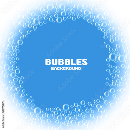 blue soap or water bubbles background