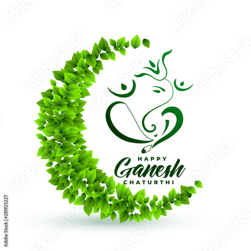 ecofriendly lord ganesha leaves background