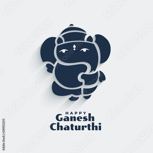 cute lord ganesha design for ganesh chaturthi фототапет