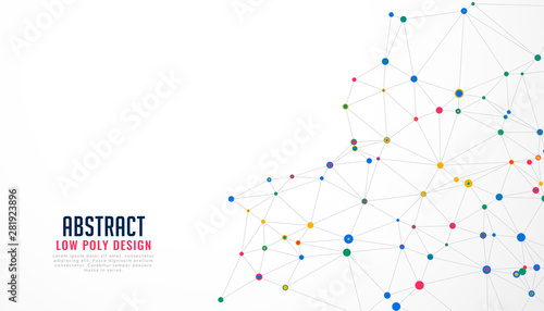 low poly network lines mesh white background