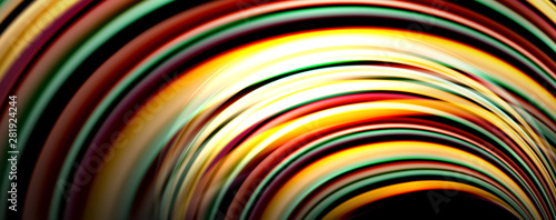 Fluid color rainbow style wave abstract background  techno modern design on black