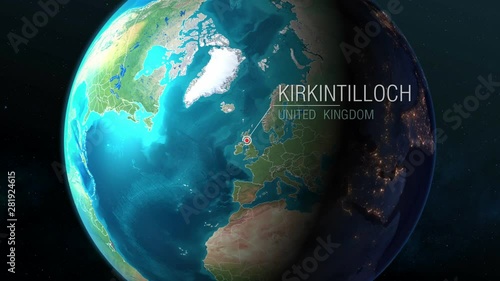 United Kingdom - Kirkintilloch - Zooming from space to earth photo