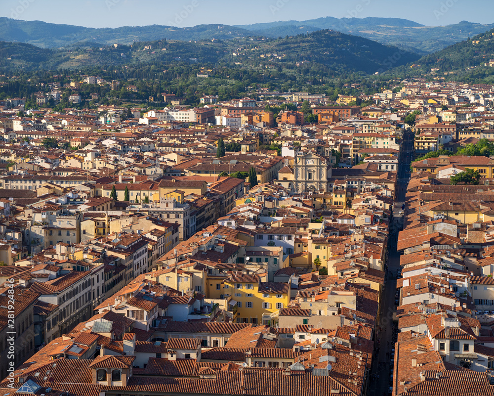 Florence city Italy. Aerial cityscape view in the day