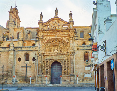 Principal facade of The Great Priory Church and Basilica of Nuestra Senora de los Milagros. El Puerto de Santa Maria. Andalusia, Spain. © Álvaro Germán Vilela