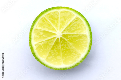 lime sliced isolated on a white background.