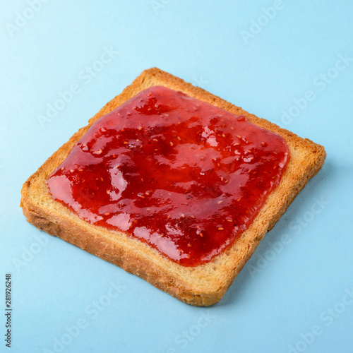 Toast with raspberry jam