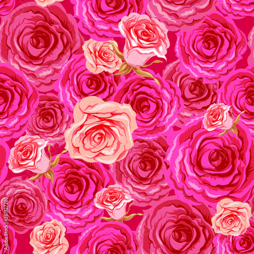Roses seamless pattern © paprika