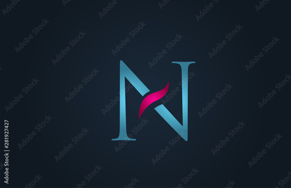 blue pink alphabet letter N logo company icon design blue pink alphabet letter N logo company icon design