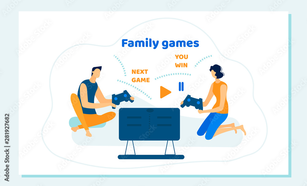 Family Couple Sit on Sofa Playing Computer Games Family Couple Sit on Sofa Playing Computer Games