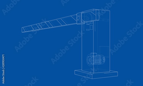 Outline Barrier gate. Vector
