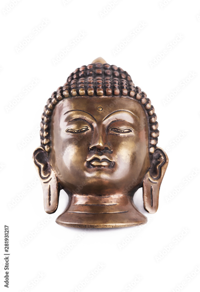 Old Buddha mask made of metal