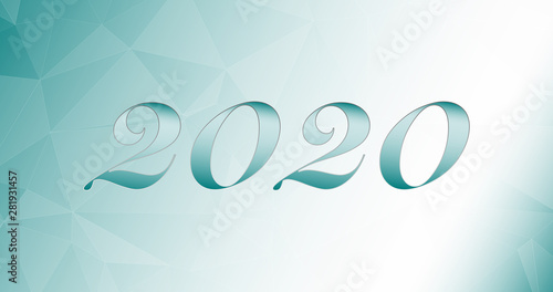 2020 year illustration background, creative calendar card