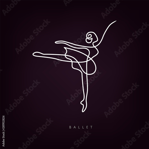 Creative ballet logo design. Vector image.
