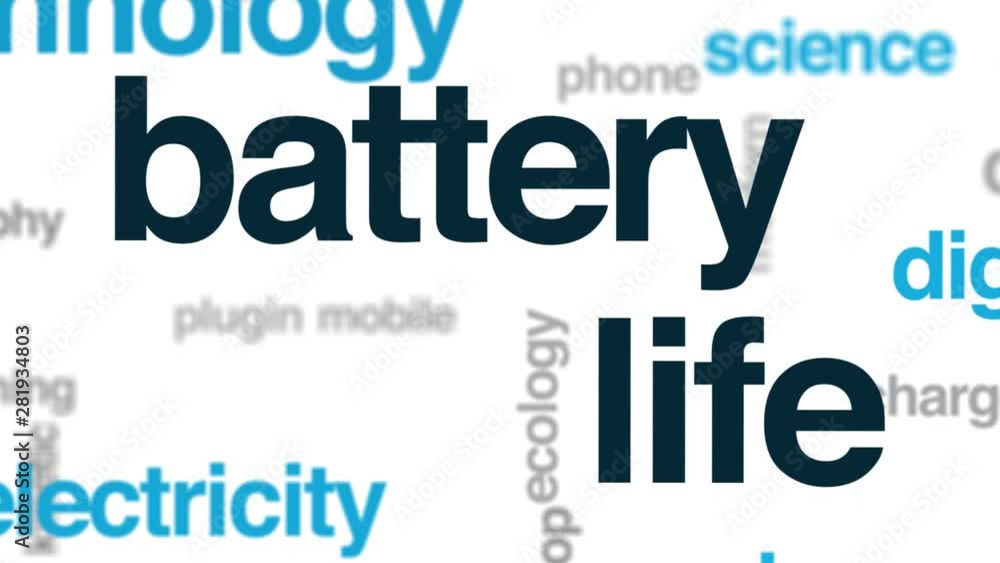 Battery life animated word cloud. Kinetic typography. Battery life animated word cloud. Kinetic typography.