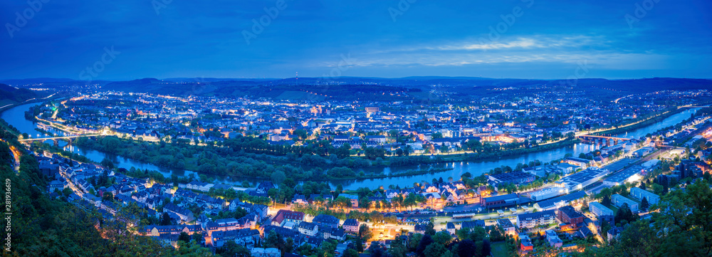 Panorama of Trier at night
