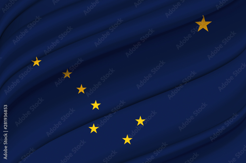 Alaska waving flag illustration. Alaska waving flag illustration.