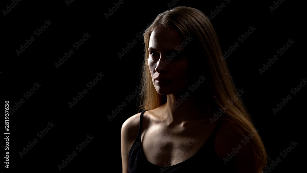 Self-confident woman looking forward, strong female concept, women rights Self-confident woman looking forward, strong female concept, women rights