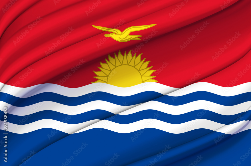 Kiribati waving flag illustration. Kiribati waving flag illustration.