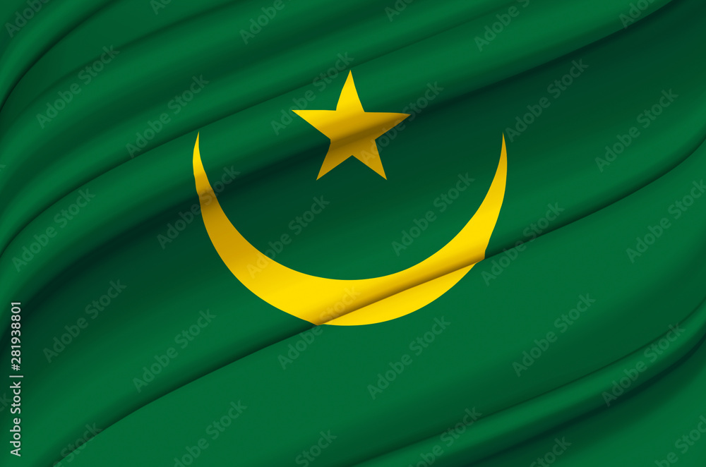 Mauritania waving flag illustration. Mauritania waving flag illustration.