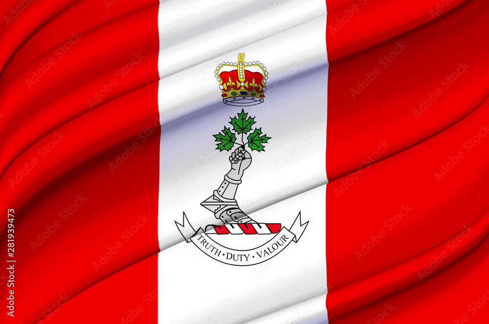 Royal Military College Of Canada waving flag illustration.