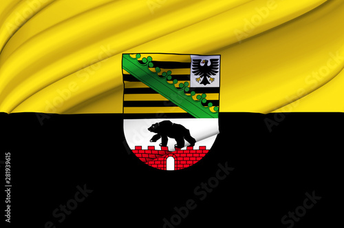 Saxony-Anhalt waving flag illustration. Federal state of Germany. Perfect for background and texture usage.