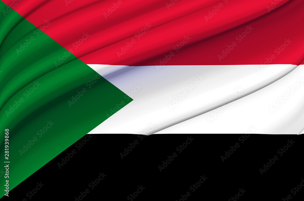 Sudan waving flag illustration.