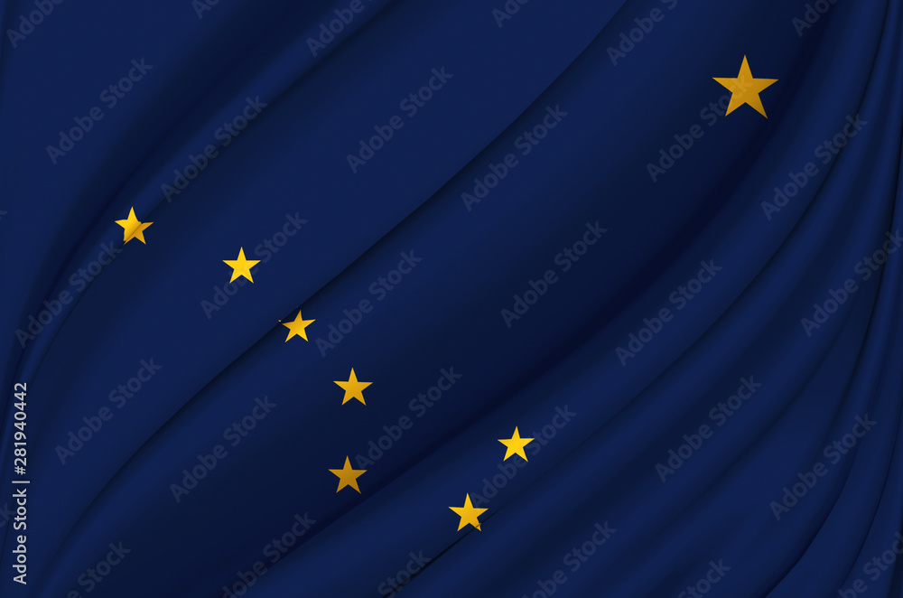 Alaska waving flag illustration. Alaska waving flag illustration.