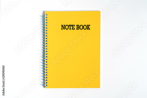 yellow notebook on white background with clipping path - Image