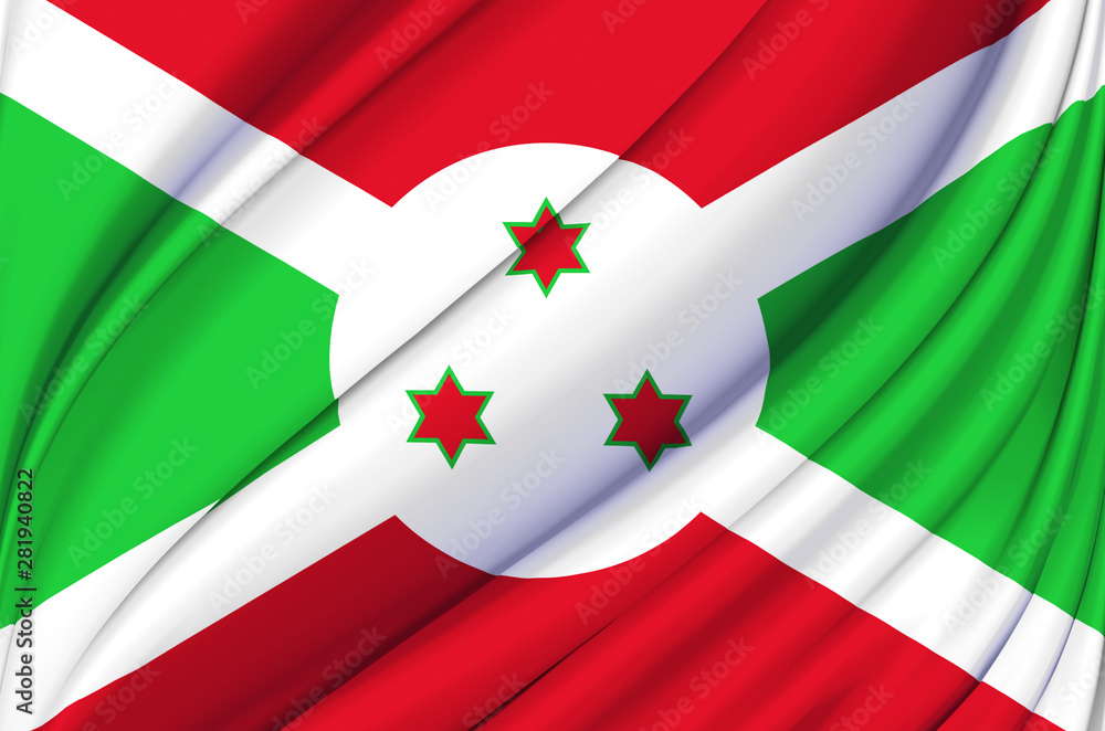 Burundi waving flag illustration.