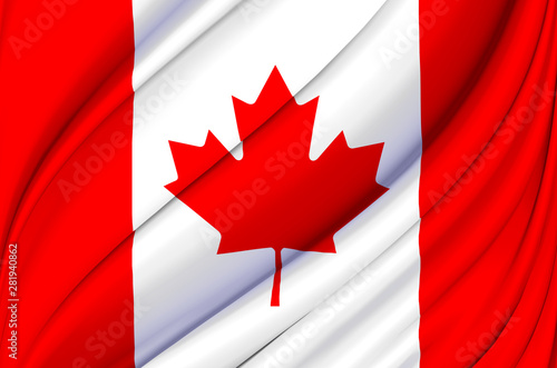 Canada waving flag illustration.