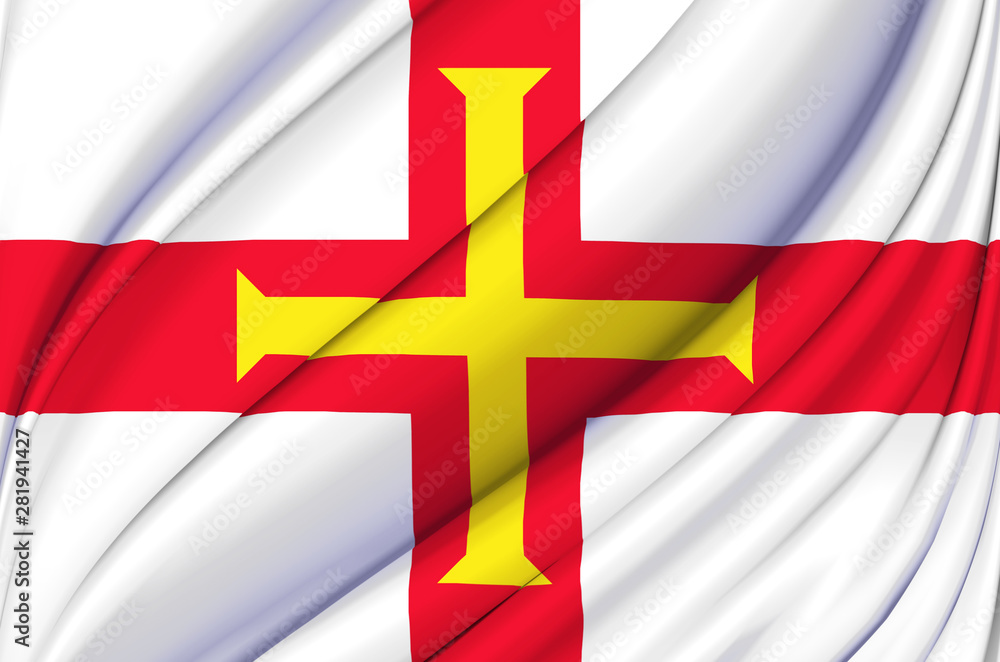 Guernsey waving flag illustration.