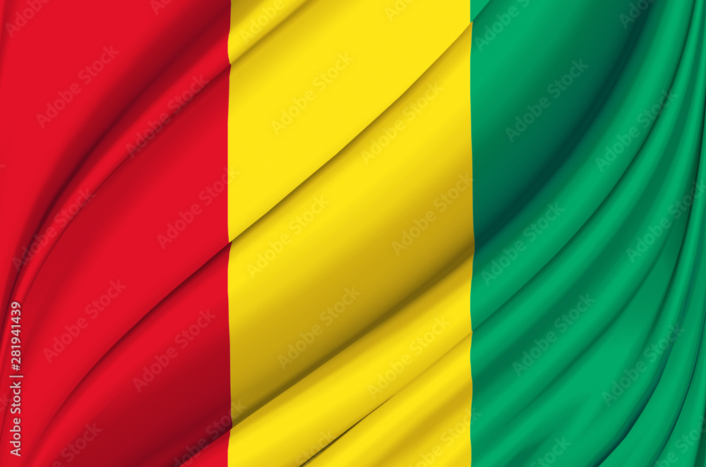 Obraz premium Guinea waving flag illustration.