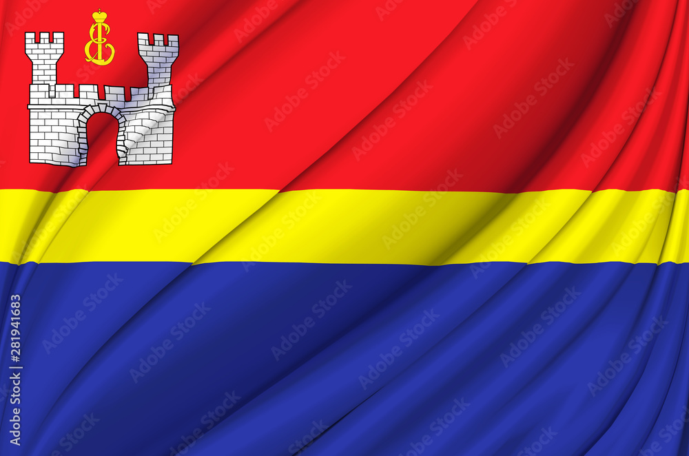 Fototapeta premium Kaliningrad waving flag illustration.