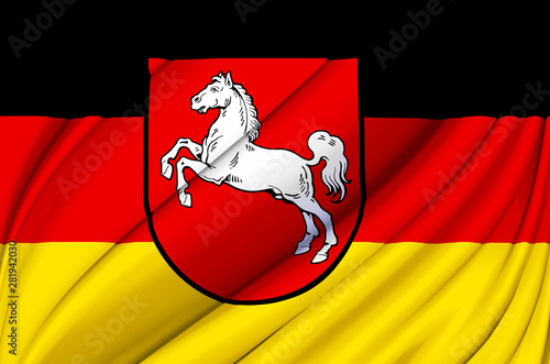 Lower Saxony waving flag illustration.