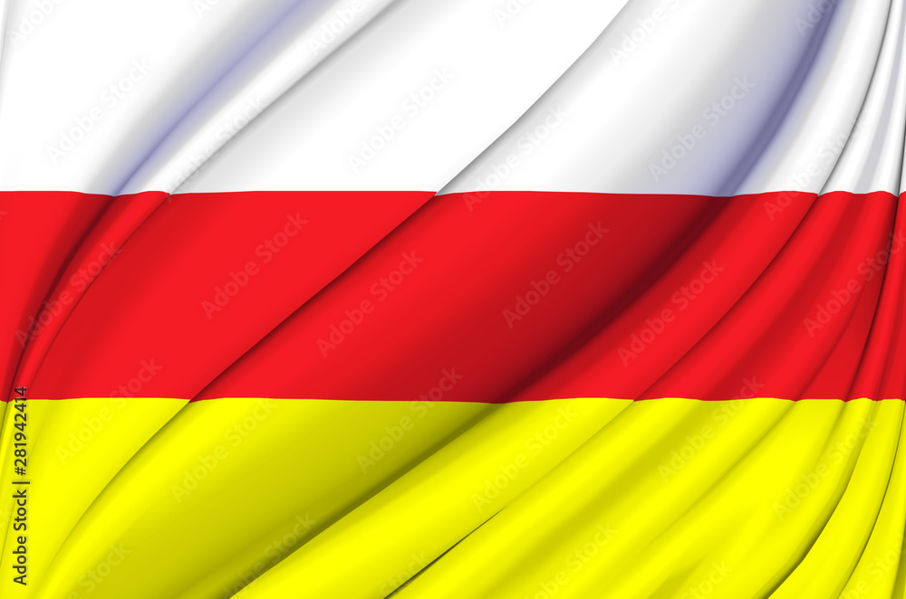 North Ossetia waving flag illustration. North Ossetia waving flag illustration.