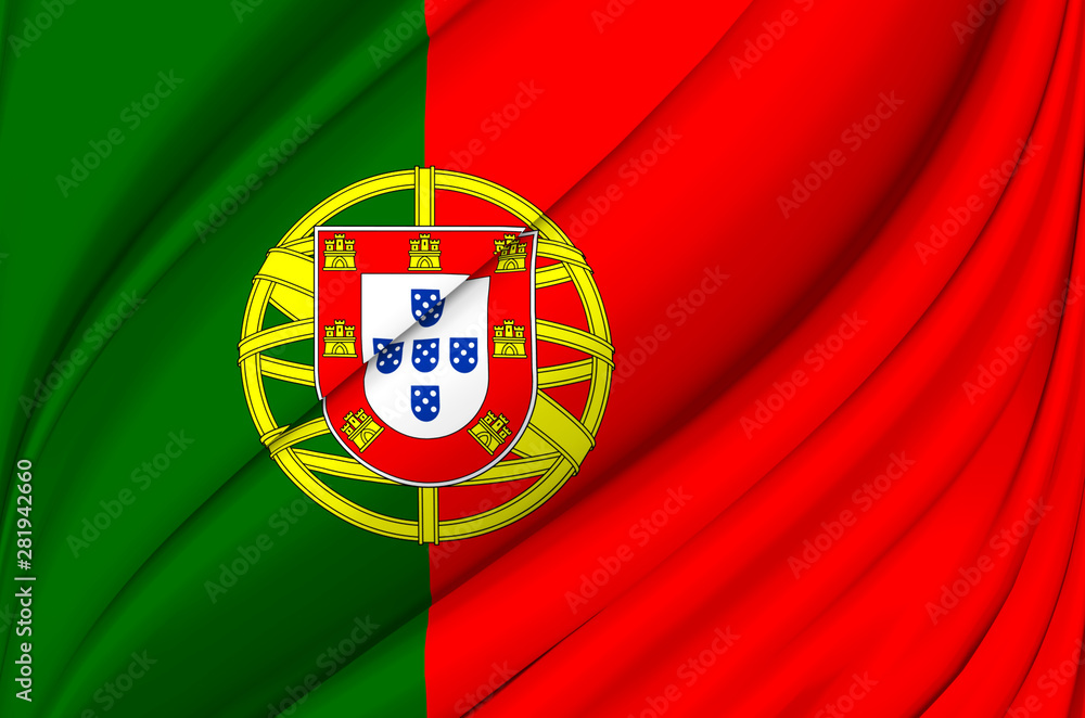 Portugal waving flag illustration.