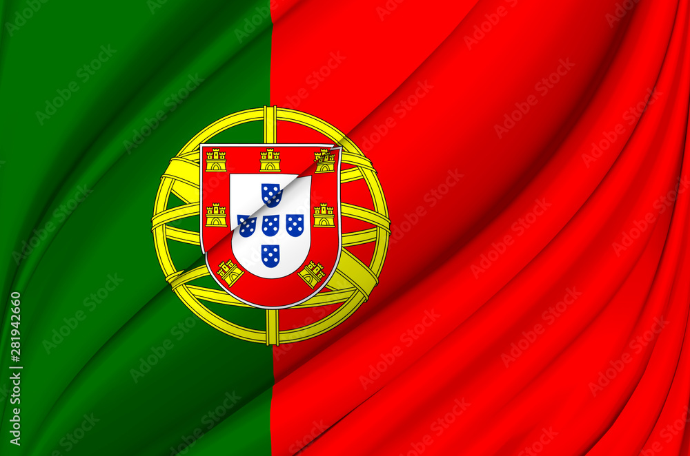 Fototapeta premium Portugal waving flag illustration.