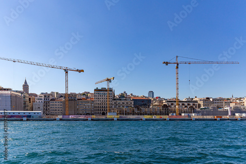 Cranes in construction sites