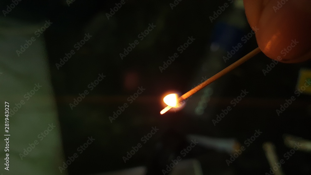 burning a match in the hand burning a match in the hand