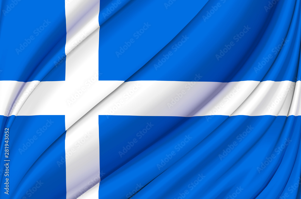 Shetland waving flag illustration. Shetland waving flag illustration.